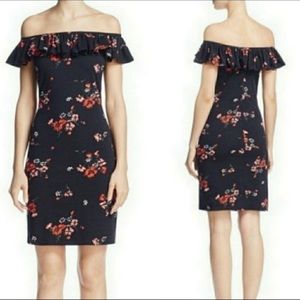 Rebecca Taylor Black Mini Ruffle Bodycon Dress S